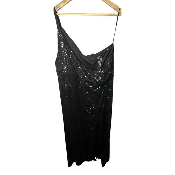 Night Way Black Sequin Sleeveless Party Dress - Picture 4 of 8